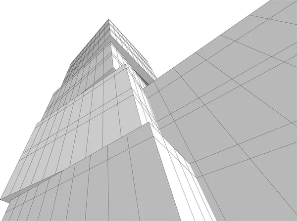 Abstract Purple Architectural Wallpaper Skyscraper Design Digital Concept Background — Stockvektor