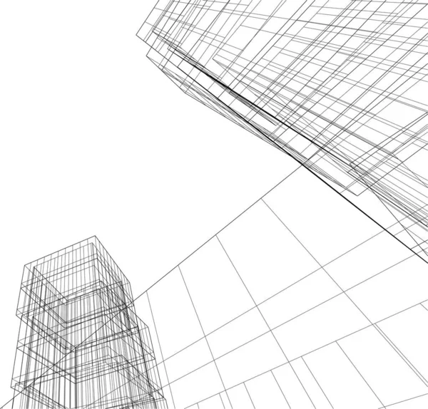 Abstract Paars Architectonisch Behang Wolkenkrabber Ontwerp Digitaal Concept Achtergrond — Stockvector