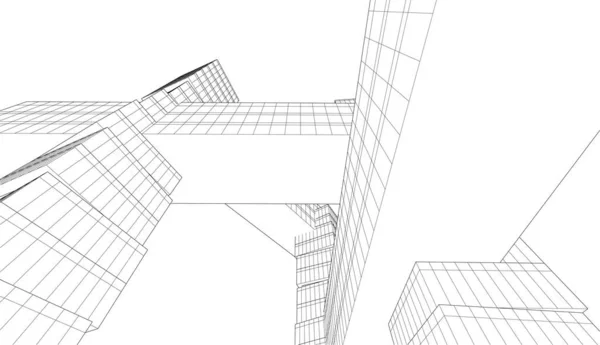 Abstrakte Lila Architektonische Tapete Wolkenkratzer Design Digitales Konzept Hintergrund — Stockvektor