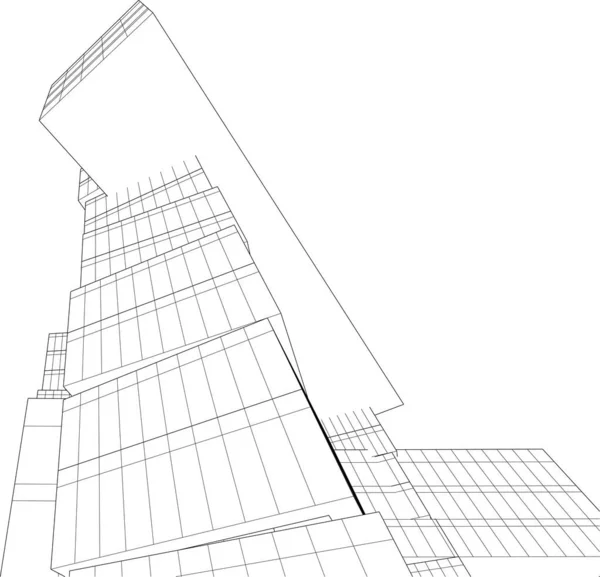 Abstracto Púrpura Papel Pintado Arquitectónico Diseño Rascacielos Fondo Concepto Digital — Archivo Imágenes Vectoriales