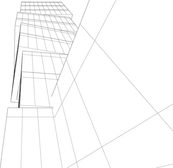 Abstract Purple Architectural Wallpaper Skyscraper Design Digital Concept Background — Stok Vektör