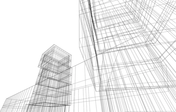 Abstract Purple Architectural Wallpaper Skyscraper Design Digital Concept Background — Vector de stock