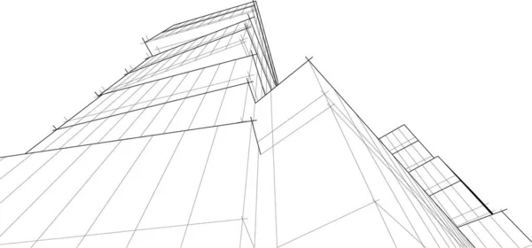 Абстрактный Фиолетовый Архитектурный Дизайн Обоев Небоскреба Цифровой Концепт Фон — стоковый вектор