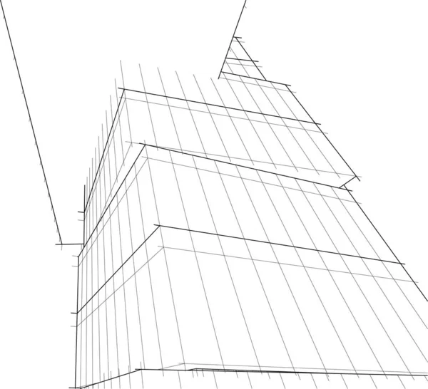 抽象紫色建筑墙纸摩天大楼设计 数字概念背景 — 图库矢量图片