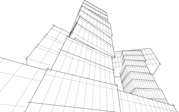 Abstract Purple Architectural Wallpaper Skyscraper Design Digital Concept Background — Archivo Imágenes Vectoriales
