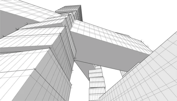 Abstract Purple Architectural Wallpaper Skyscraper Design Digital Concept Background — Vetor de Stock