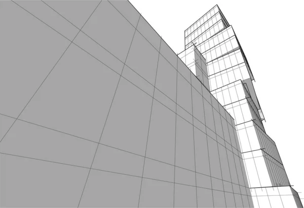 Abstracto Púrpura Papel Pintado Arquitectónico Diseño Rascacielos Fondo Concepto Digital — Vector de stock