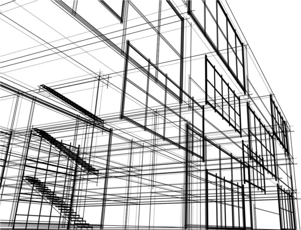 Abstract Purple Architectural Wallpaper High Building Design Digital Concept Background — Archivo Imágenes Vectoriales