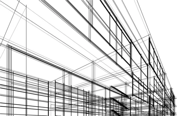 Astratto Viola Disegno Architettonico Wallpaper Alto Edificio Sfondo Concetto Digitale — Vettoriale Stock