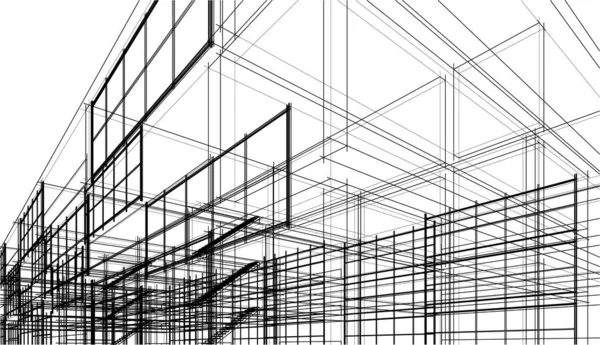 Abstract Purple Architectural Wallpaper High Building Design Digital Concept Background — Stockvektor