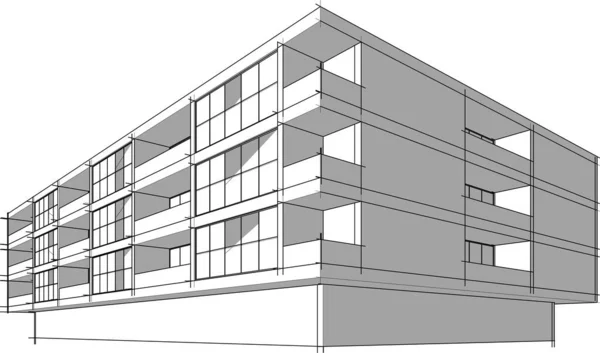 Abstrakte Lila Architektonische Tapete Hohe Gebäude Design Digitales Konzept Hintergrund — Stockvektor