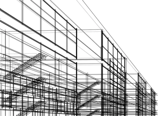 Abstract Purple Architectural Wallpaper High Building Design Digital Concept Background — Vetor de Stock