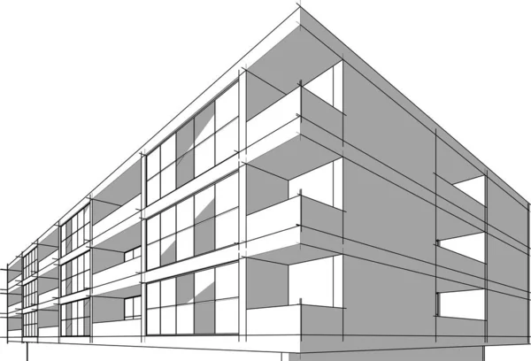 抽象的な紫色の建築壁紙高建築デザインデジタルコンセプトの背景 — ストックベクタ