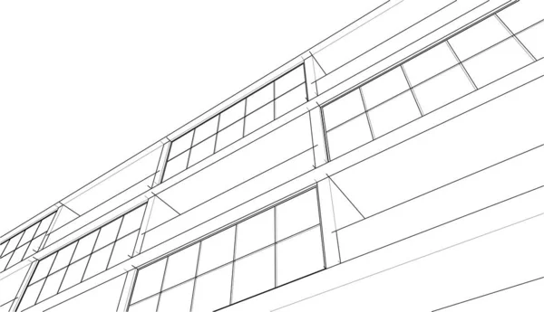 Abstrakt Lila Arkitektonisk Tapet Hög Byggnad Design Digitalt Koncept Bakgrund — Stock vektor