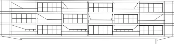 Абстрактні Фіолетові Архітектурні Шпалери Високий Дизайн Будівлі Цифровий Концепт Фон — стоковий вектор