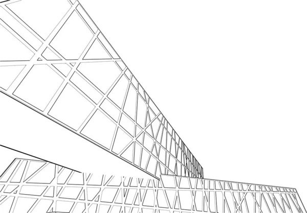 Abstract Purple Architectural Wallpaper Skyscraper Design Digital Concept Background — Stock Vector