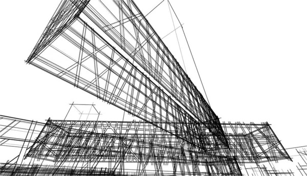 Abstract Purple Architectural Wallpaper Skyscraper Design Digital Concept Background — Stock vektor