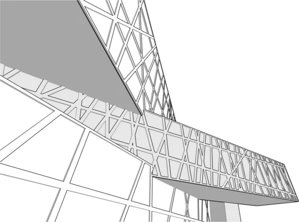 Abstract Purple Architectural Wallpaper Skyscraper Design Digital Concept Background — Stockvektor