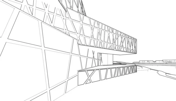 Abstract Purple Architectural Wallpaper Skyscraper Design Digital Concept Background —  Vetores de Stock