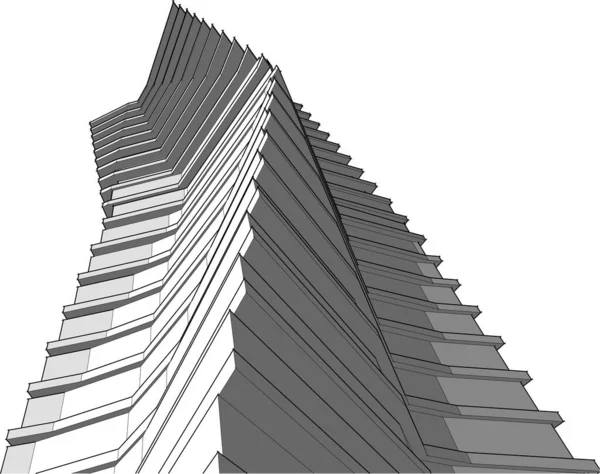 Abstract Purple Architectural Wallpaper Skyscraper Design Digital Concept Background — 图库矢量图片