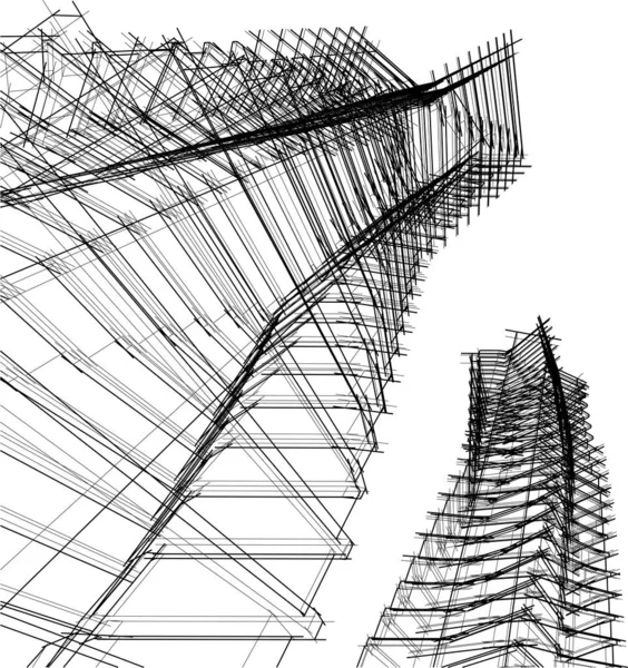 Abstract Purple Architectural Wallpaper Skyscraper Design Digital Concept Background – Stock-vektor