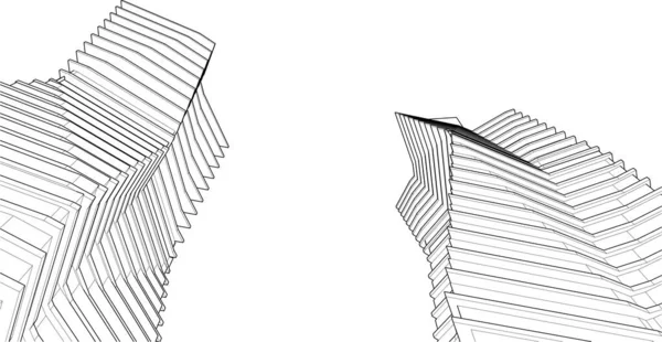 Abstract Purple Architectural Wallpaper Skyscraper Design Digital Concept Background — 图库矢量图片