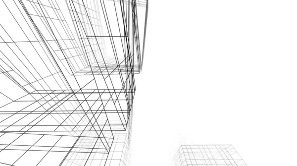 Abstract Purple Architectural Wallpaper High Building Design Digital Concept Background — Fotografia de Stock