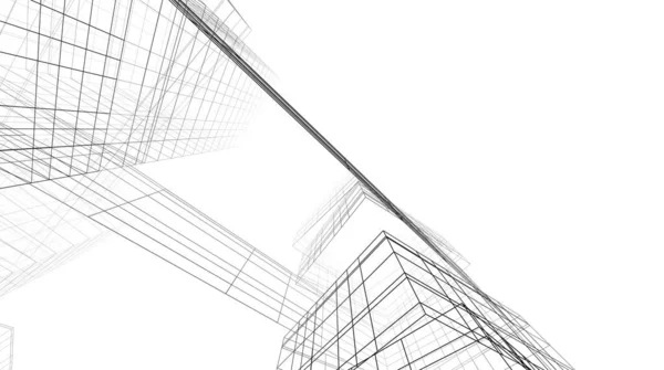 Abstract Paars Architectonisch Behang Hoog Gebouw Ontwerp Digitaal Concept Achtergrond — Stockfoto
