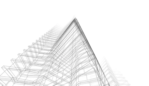Soyut Mor Mimari Duvar Kağıdı Yüksek Bina Tasarımı Dijital Konsept — Stok fotoğraf