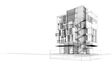 abstract architectural wallpaper high building design, digital concept background