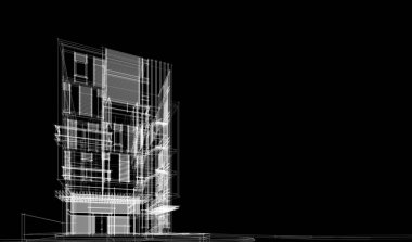 abstract architectural wallpaper high building design, digital concept background