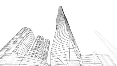 abstract architectural wallpaper high building design, digital concept background