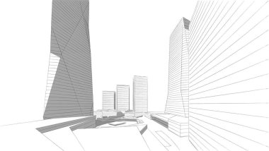 abstract  architectural wallpaper high building design, digital concept background