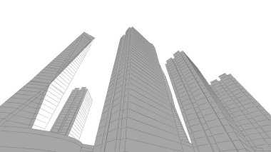 abstract architectural wallpaper high building design, digital concept background