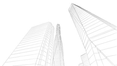 abstract architectural wallpaper high building design, digital concept background