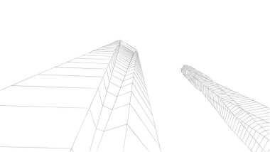 abstract architectural wallpaper high building design, digital concept background