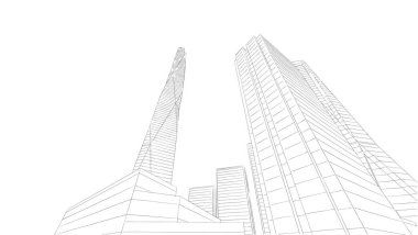 abstract architectural wallpaper high building design, digital concept background