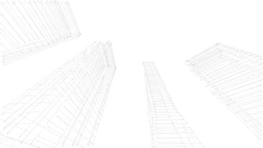abstract architectural wallpaper high building design, digital concept background