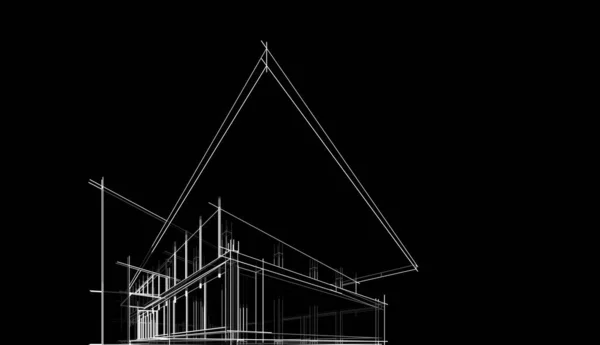 Maison Bâtiment Dessin Architectural Illustration — Photo