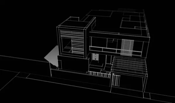 Rysunek Architektoniczne Budownictwo Mieszkaniowe — Zdjęcie stockowe