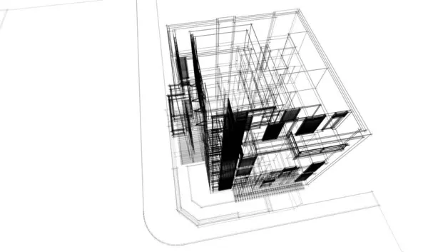 Papel Pintado Arquitectónico Abstracto Alto Diseño Del Edificio Fondo Concepto — Foto de Stock