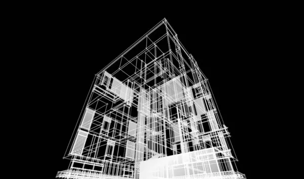 Abstract Architectural Wallpaper High Building Design Digital Concept Background — ストック写真