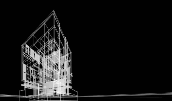 Abstrakte Architektonische Tapete Hohe Gebäude Design Digitales Konzept Hintergrund — Stockfoto