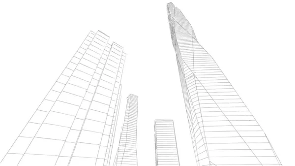 Abstract Architectural Wallpaper High Building Design Digital Concept Background — Foto de Stock