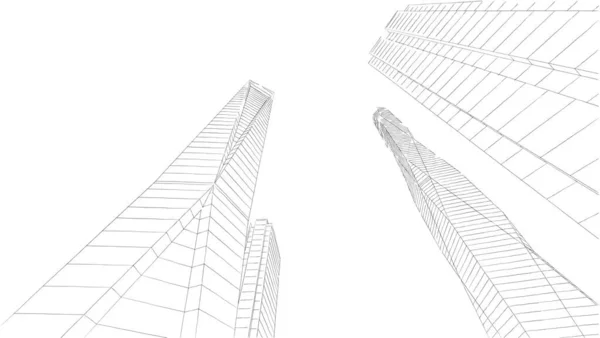 Abstraktní Architektonické Tapety Vysoká Budova Design Digitální Koncept Pozadí — Stock fotografie
