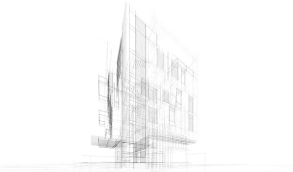 Abstract Architectural Wallpaper High Building Design Digital Concept Background — Vetor de Stock
