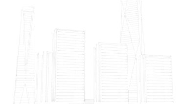 abstract architectural wallpaper high building design, digital concept background