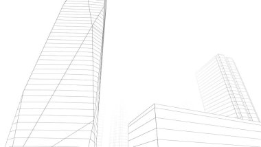 abstract architectural wallpaper high building design, digital concept background