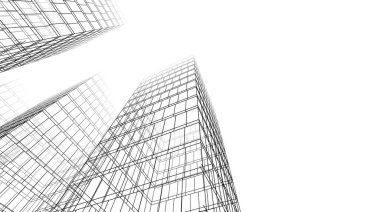 abstract architectural wallpaper high building design, digital concept background