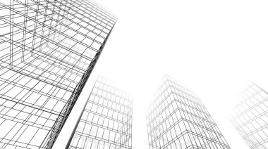 abstract architectural wallpaper high building design, digital concept background